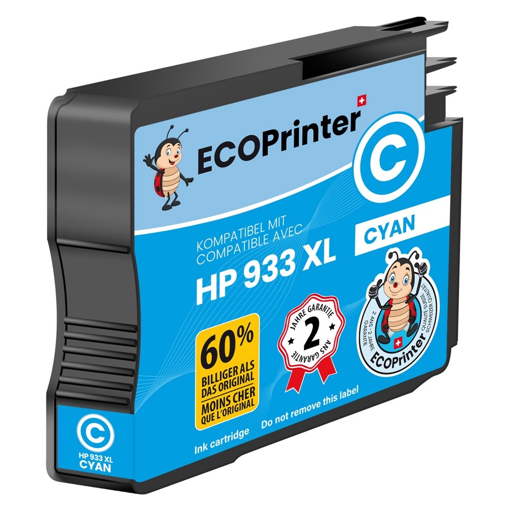 Cartouche ECOPrinter équivalent à HP 933 XL Cyan (C)	