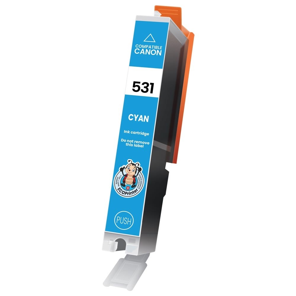Cartouche ECOPrint équivalent à Canon CLI-531 Cyan (C).