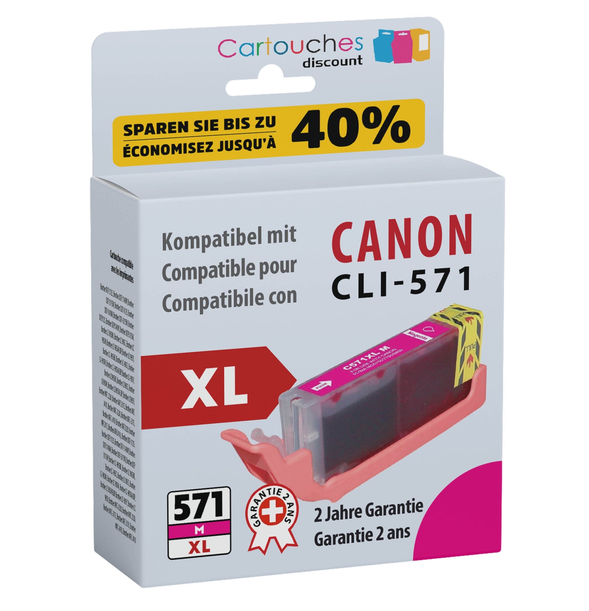 Cartouches d'encre - Cartouche compatible Canon CLI-571 XL / Magenta -  Consommables HP CANON BROTHER