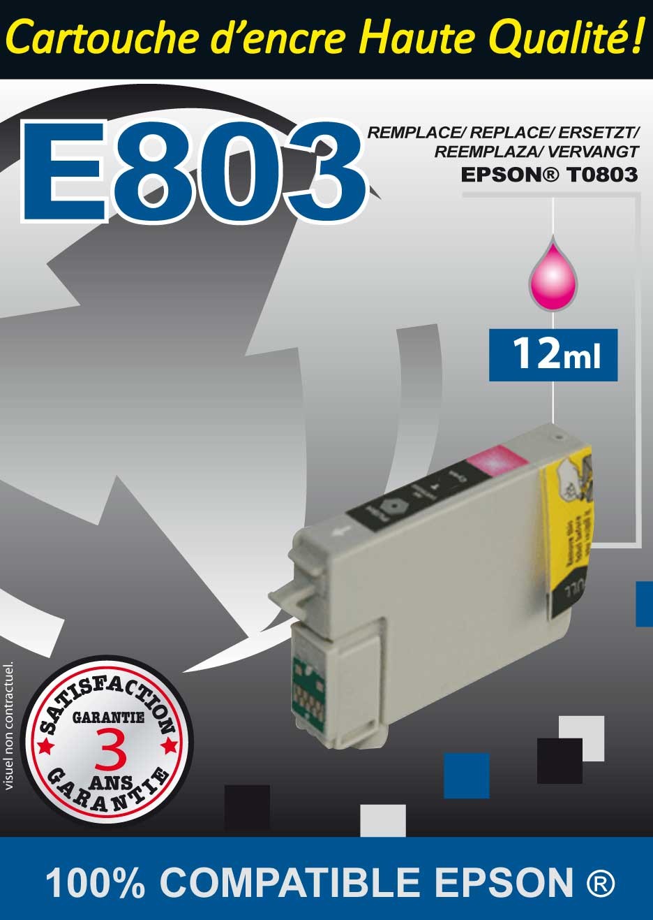 Cartouche ECOPrinter équivalent à Epson T0803 Magenta (M)