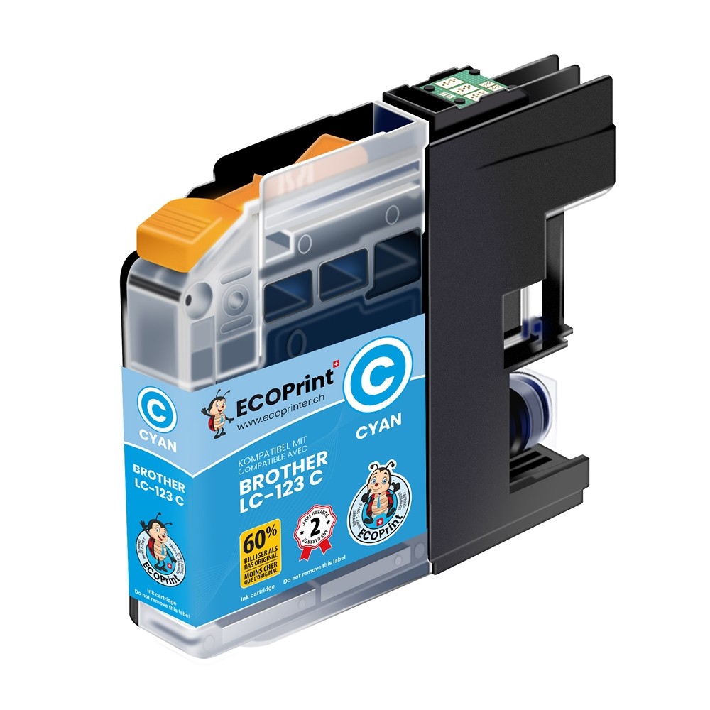 Cartouche ECOPrinter équivalent à Brother LC-123 Cyan (C)
