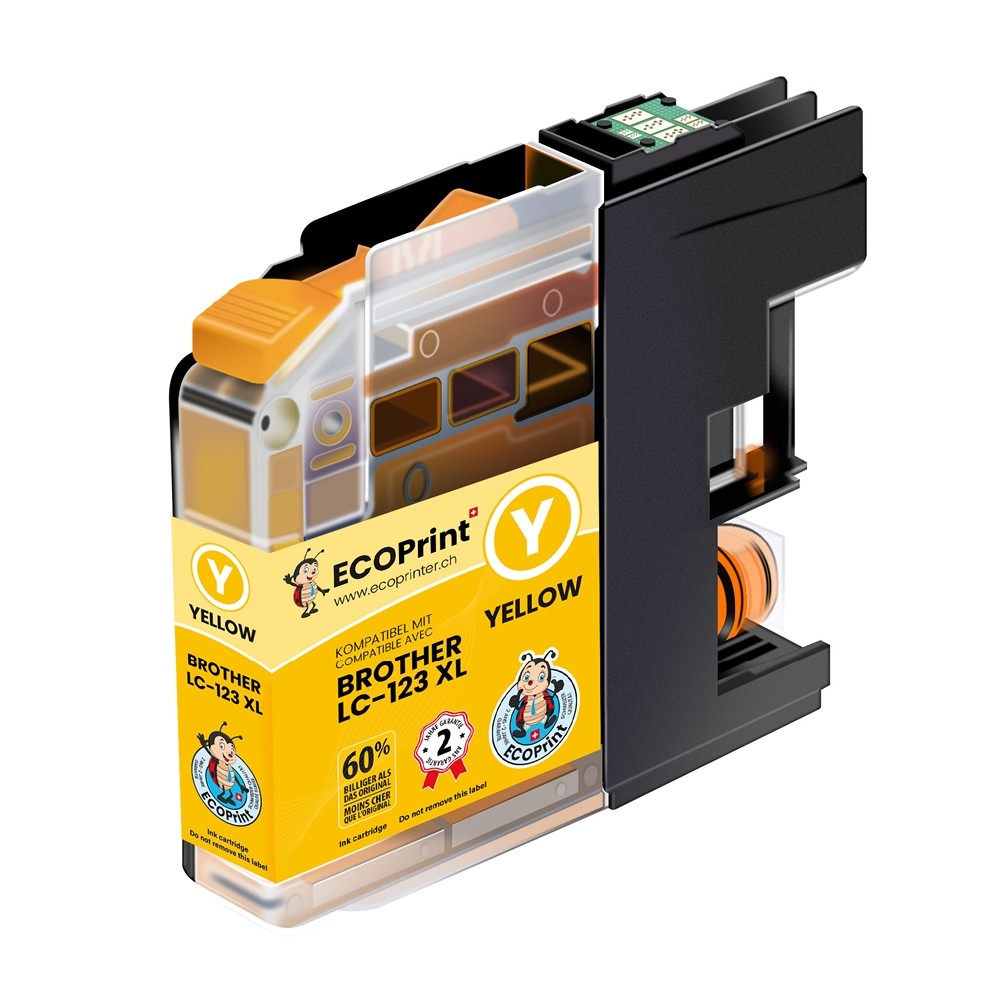Cartouche ECOPrinter équivalent à Brother LC-123 Jaune (Y)