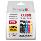 Pack 5 Cartouches compatibles Canon PGI-580 XXL et CLI-581 XXL